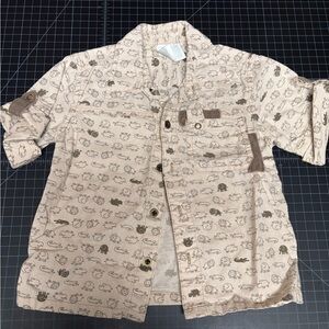 Wonderkids Tan Animal Print Shirt